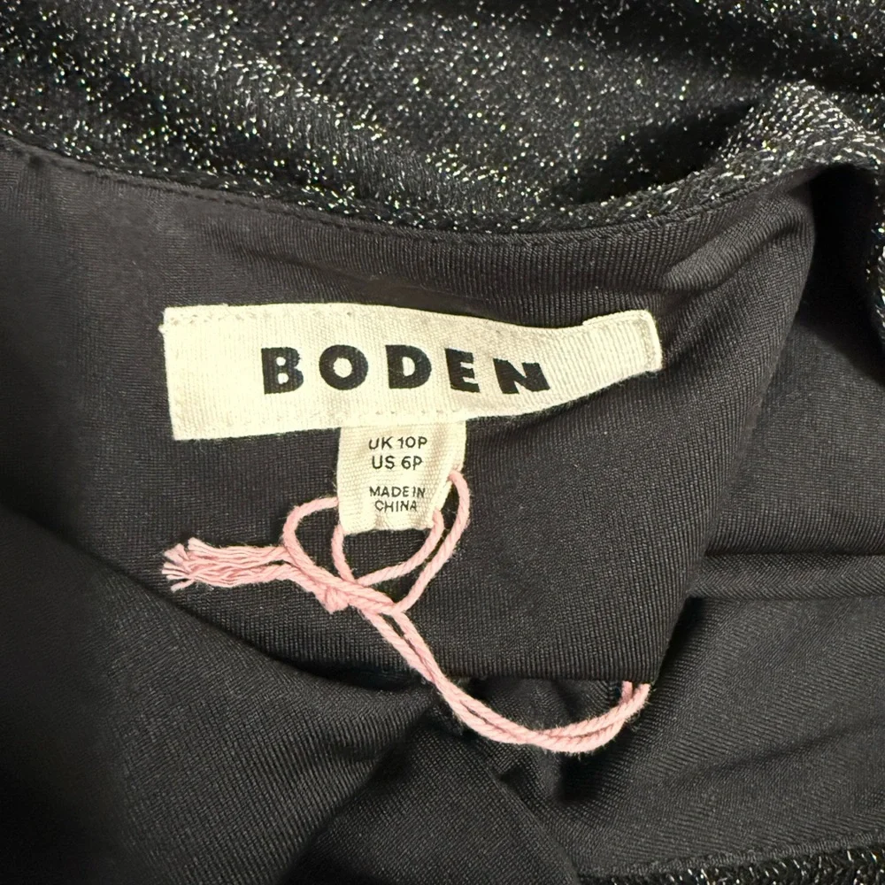 Boden Daphne Metallic Midi Dress in Black - Picture 10 of 12